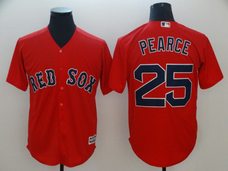 Men Boston Red Sox #25 Pearce Red Game MLB Jerseys